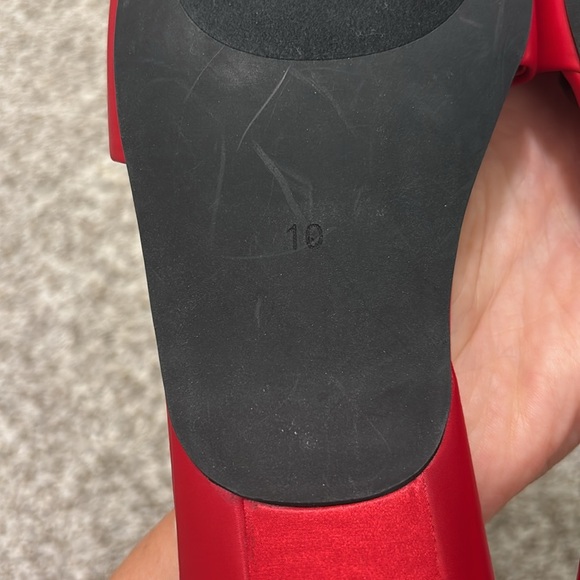 Jeffrey Campbell Red Satin slip on kitten mule 10 - Picture 10 of 10